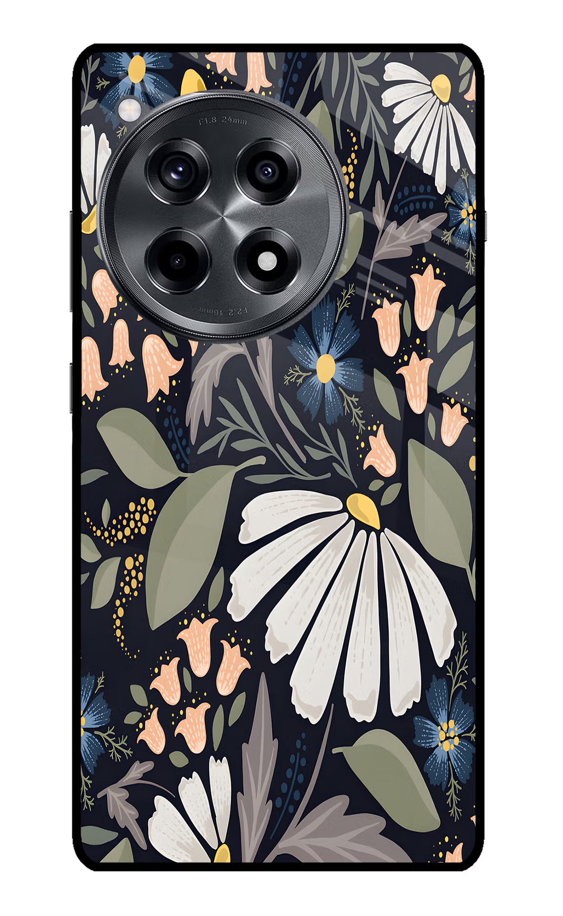 Flowers Art OnePlus 12R Glass Case Back Cover by Casekaro