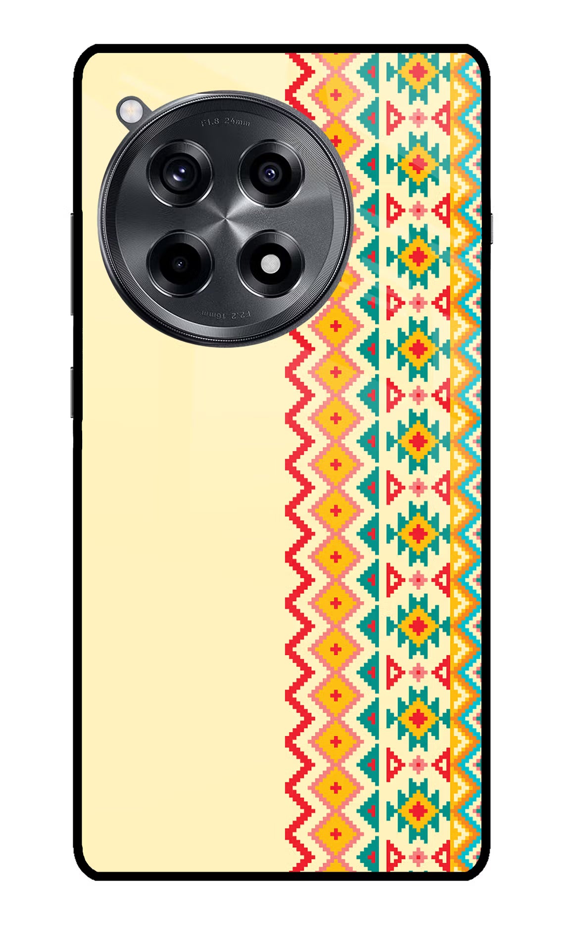 Ethnic Seamless OnePlus 12R Glass Case Back Cover by Casekaro