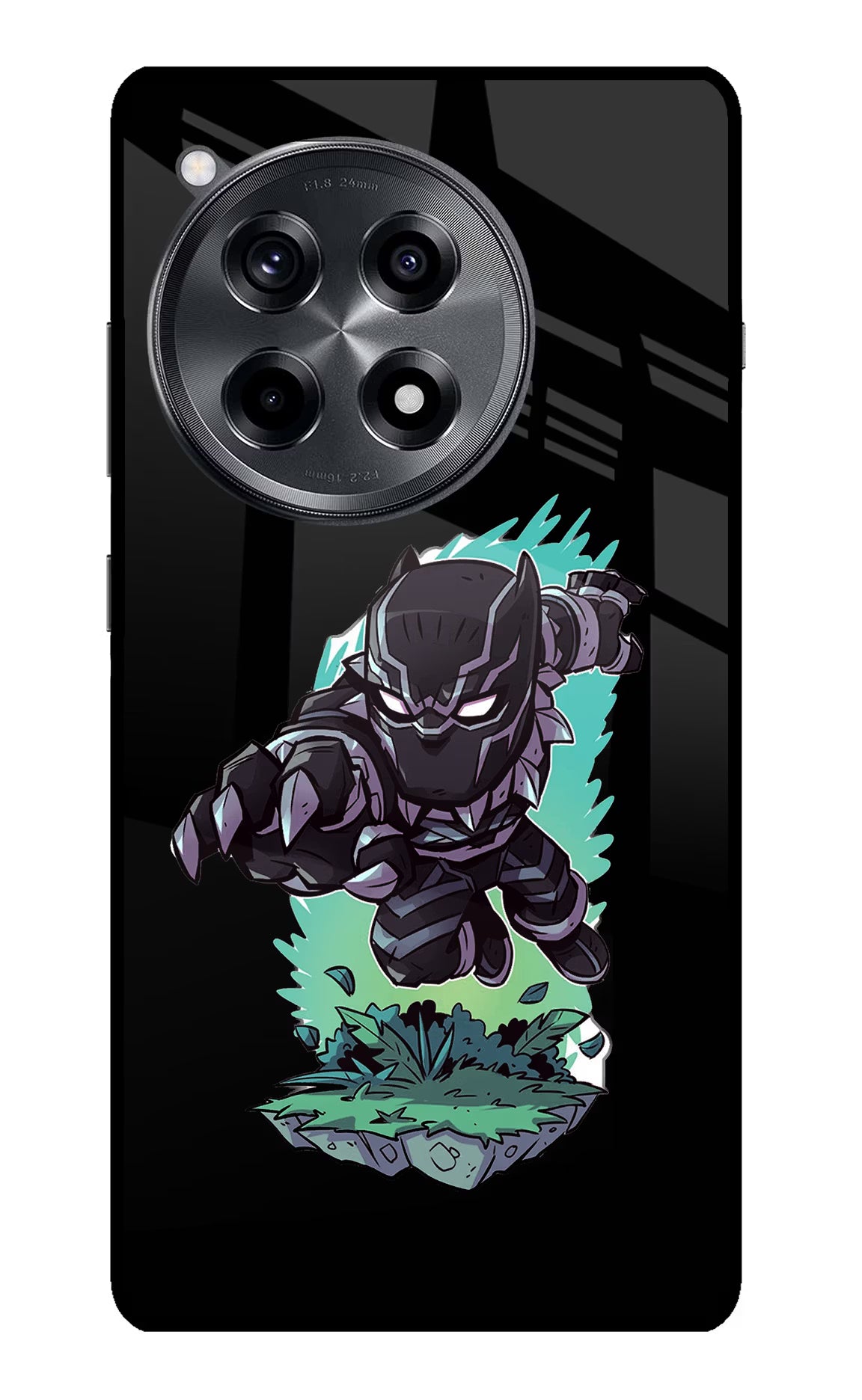 Black Panther OnePlus 12R Glass Case Back Cover by Casekaro