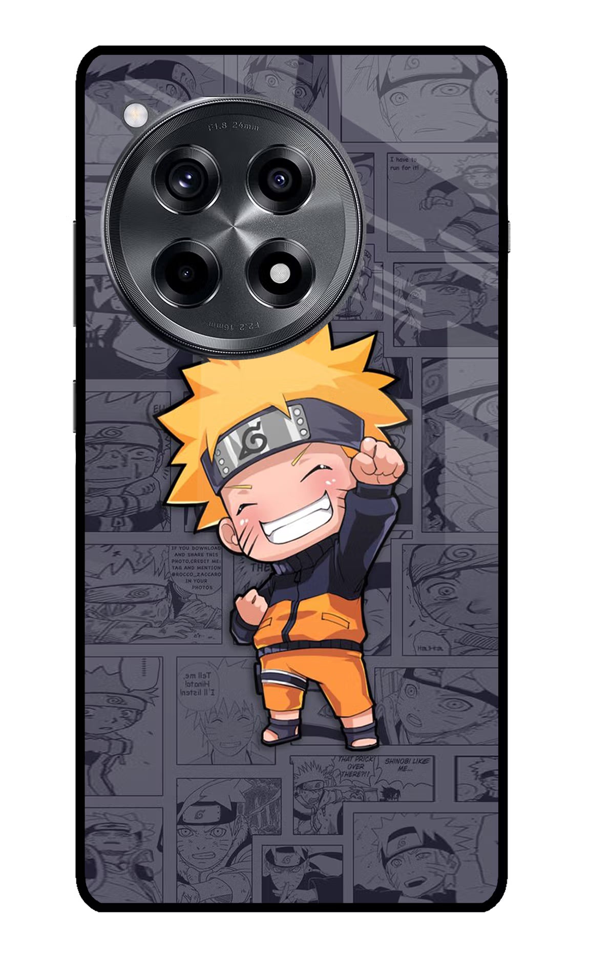 Chota Naruto OnePlus 12R Glass Case Back Cover by Casekaro