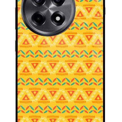 Tribal Pattern OnePlus 12R Glass Case Back Cover by Casekaro