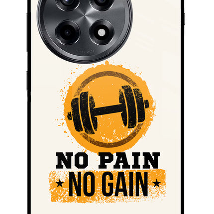 No Pain No Gain OnePlus 12R Glass Case Back Cover by Casekaro