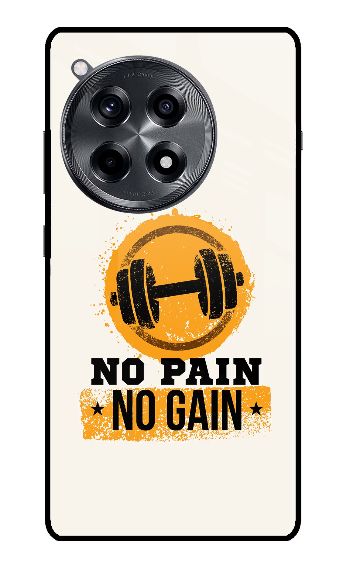 No Pain No Gain OnePlus 12R Glass Case Back Cover by Casekaro