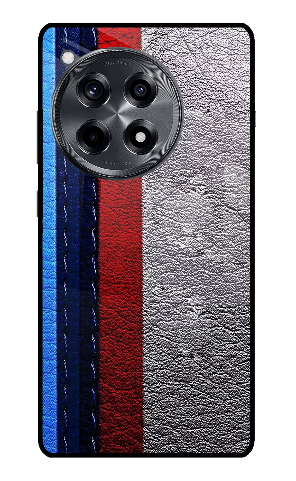 BMW Stripes OnePlus 12R Glass Case Back Cover by Casekaro