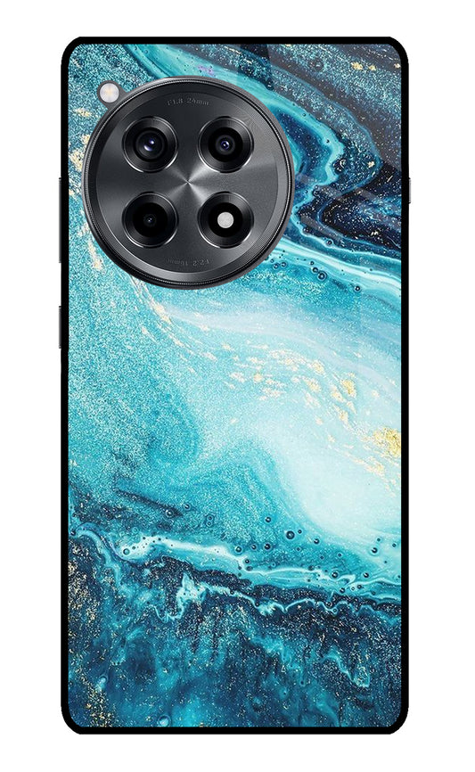 Blue Glitter Marble OnePlus 12R Glass Case