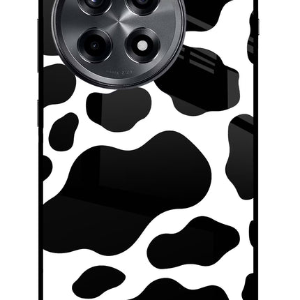 Cow Spots OnePlus 12R Glass Case Back Cover by Casekaro