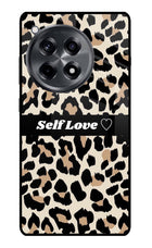 Leopard Print Self Love OnePlus 12R Glass Case Back Cover by Casekaro