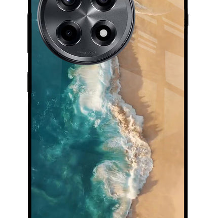 Ocean Beach OnePlus 12R Glass Case Back Cover by Casekaro