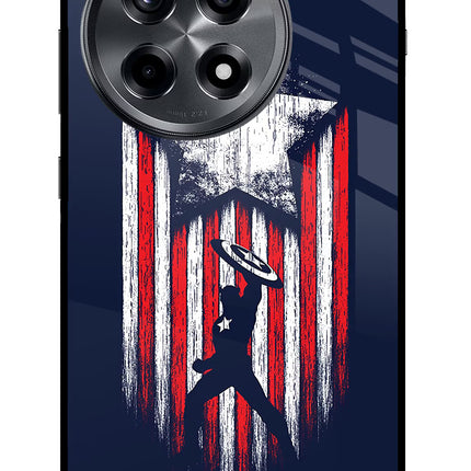 Captain America Marvel Art OnePlus 12R Glass Case Back Cover by Casekaro