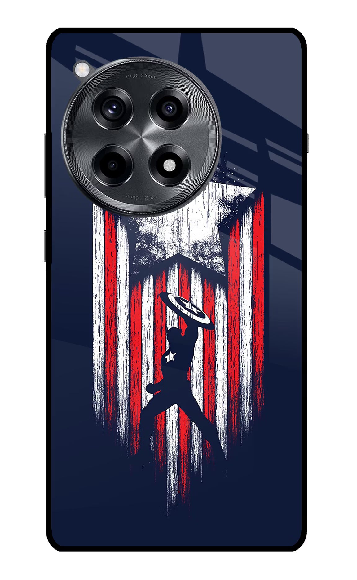 Captain America Marvel Art OnePlus 12R Glass Case Back Cover by Casekaro