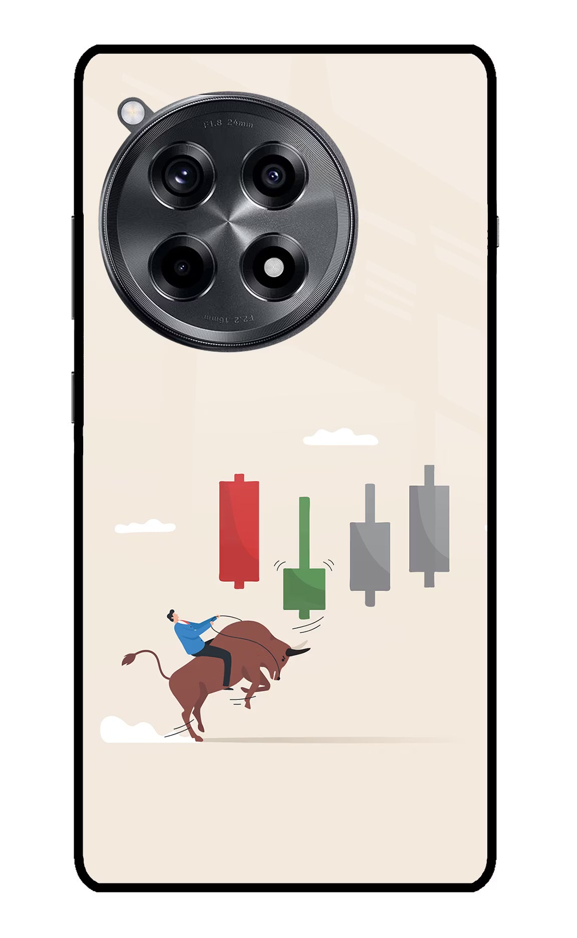 Bull Trading Momentum OnePlus 12R Glass Case Back Cover by Casekaro