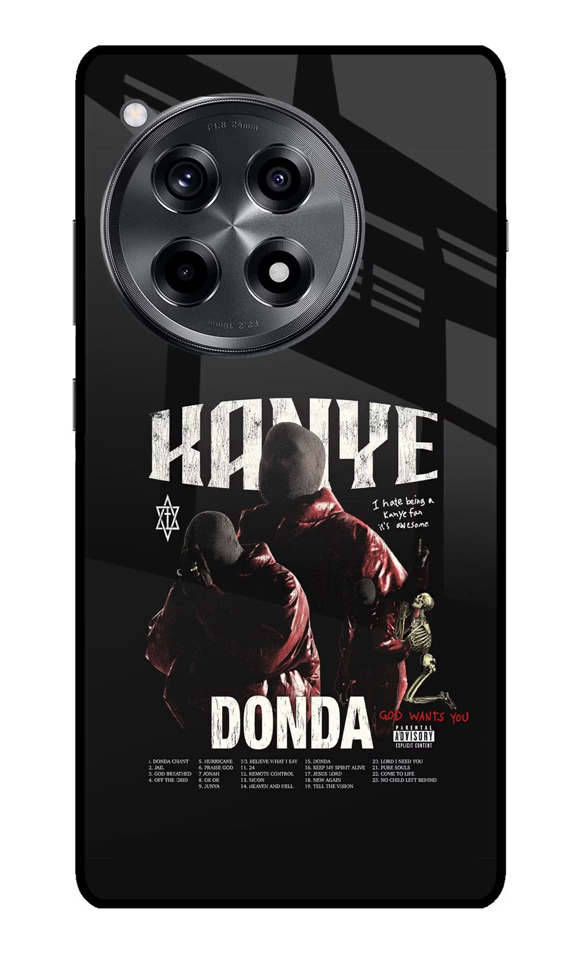 Donda Kanye West OnePlus 12R Glass Case Back Cover by Casekaro