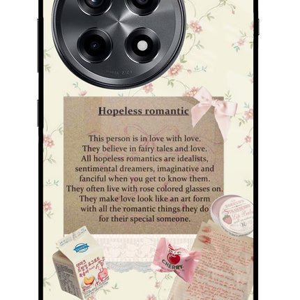Hopeless Romantic OnePlus 12R Glass Case Back Cover by Casekaro
