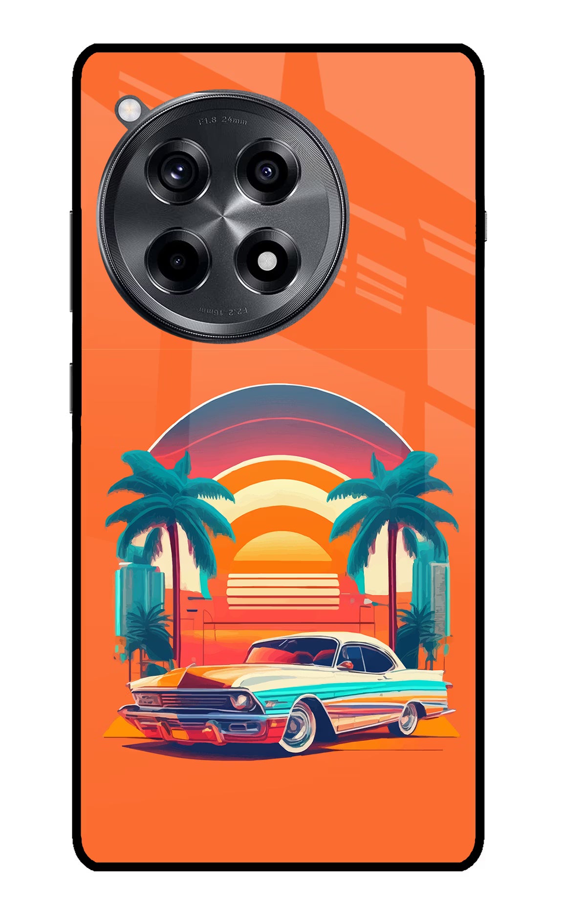 Palm Drive 80s OnePlus 12R Glass Case