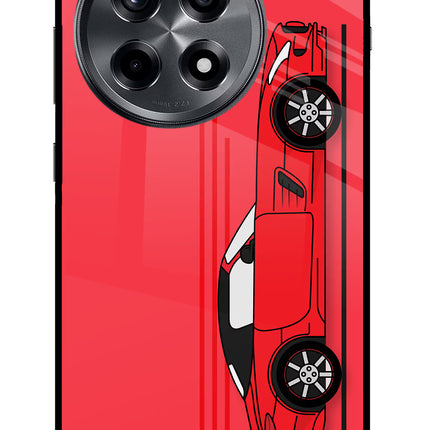 Red Velocity OnePlus 12R Glass Case Back Cover by Casekaro