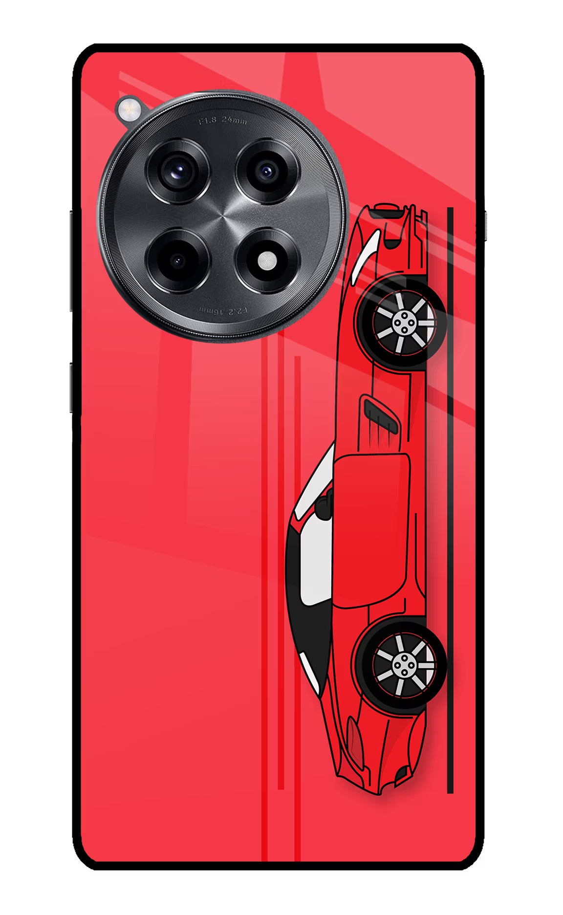Red Velocity OnePlus 12R Glass Case Back Cover by Casekaro