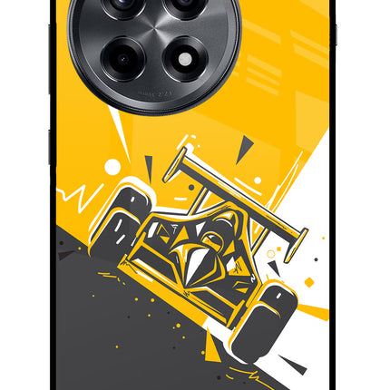 Track King OnePlus 12R Glass Case Back Cover by Casekaro