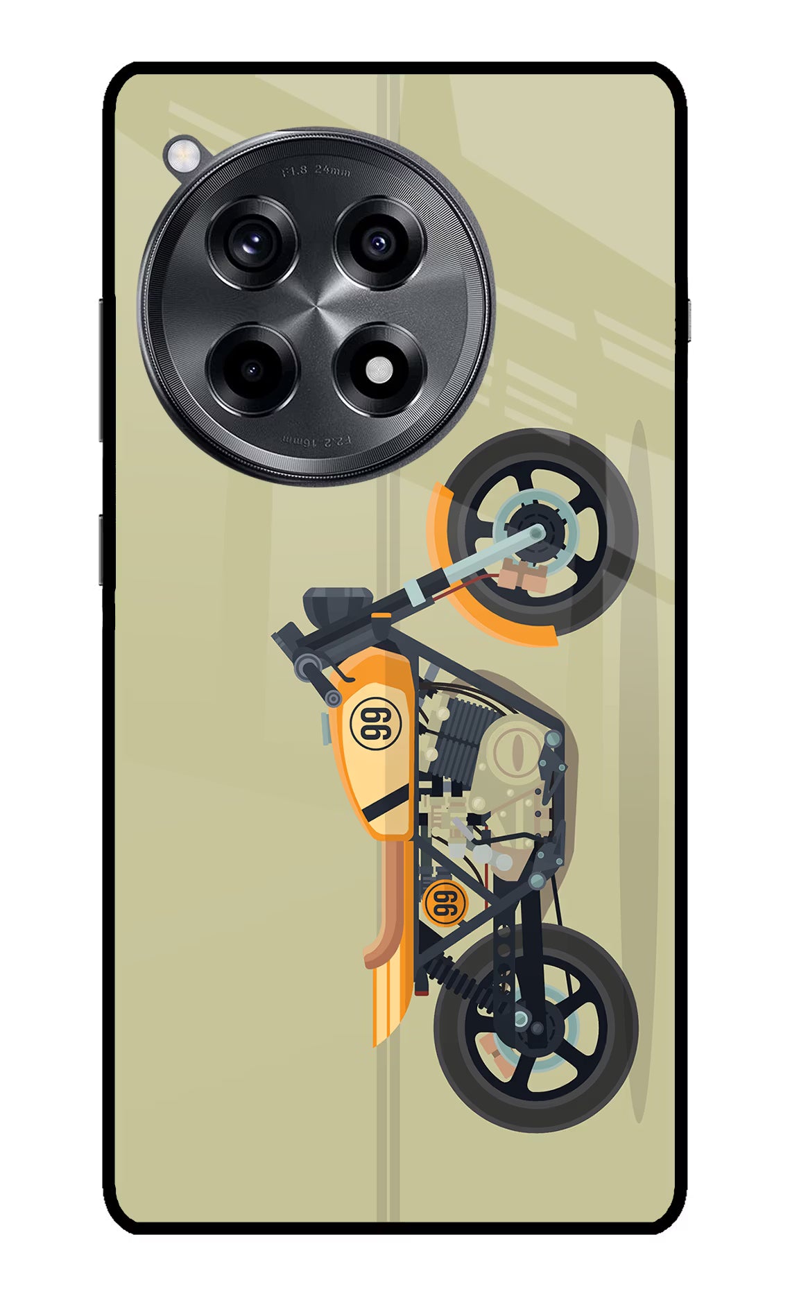 Vertical Speedster OnePlus 12R Glass Case Back Cover by Casekaro
