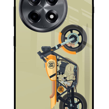 Vertical Speedster OnePlus 12R Glass Case Back Cover by Casekaro