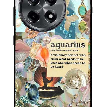 Aquarius Zodiac OnePlus 12R Glass Case Back Cover by Casekaro