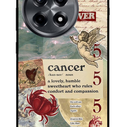 Cancer Zodiac OnePlus 12R Glass Case Back Cover by Casekaro