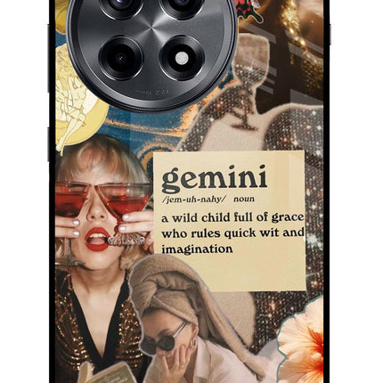 Gemini Zodiac OnePlus 12R Glass Case Back Cover by Casekaro