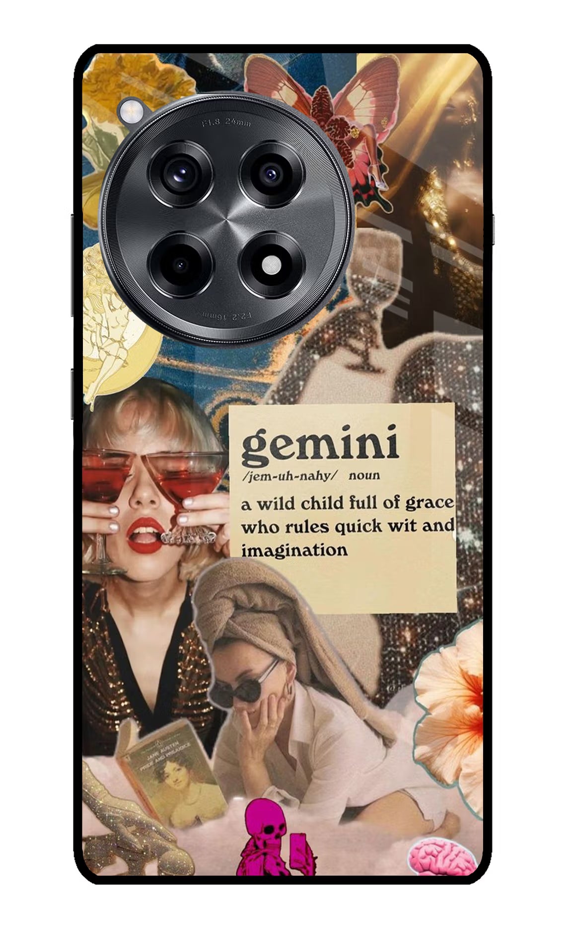 Gemini Zodiac OnePlus 12R Glass Case Back Cover by Casekaro