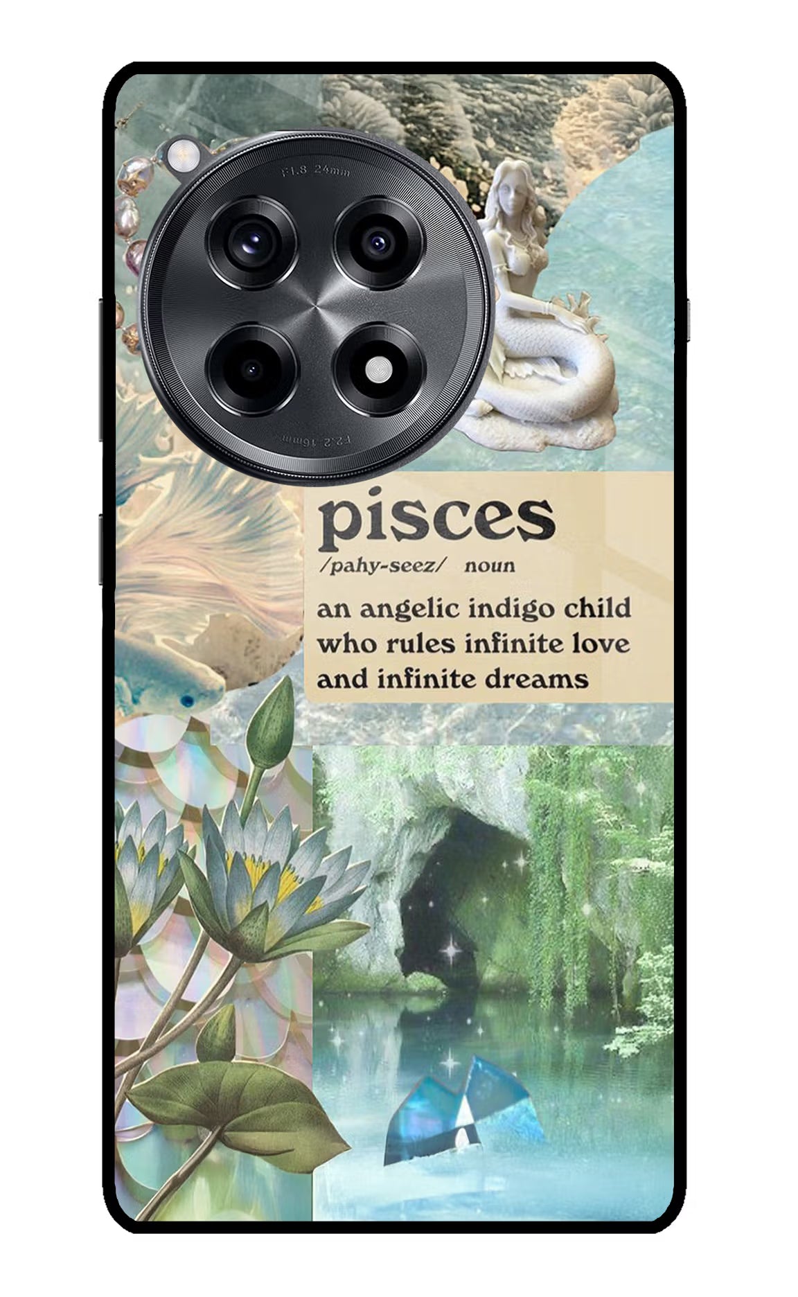 Pisces Zodiac OnePlus 12R Glass Case Back Cover by Casekaro