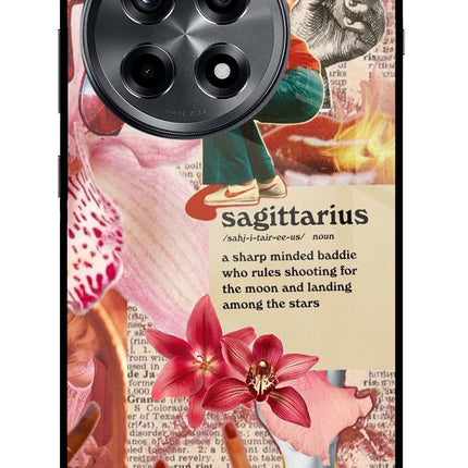 Sagittarius Zodiac OnePlus 12R Glass Case Back Cover by Casekaro