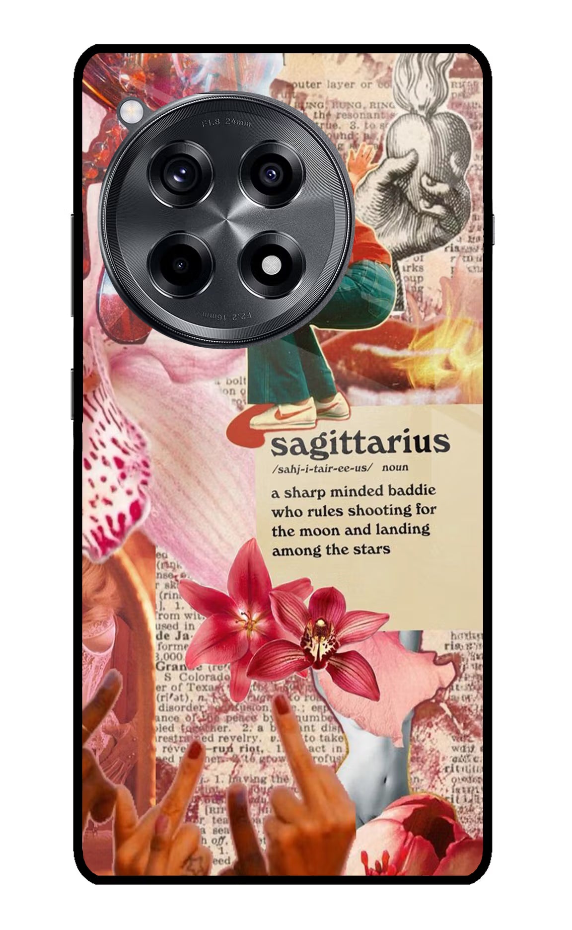 Sagittarius Zodiac OnePlus 12R Glass Case Back Cover by Casekaro