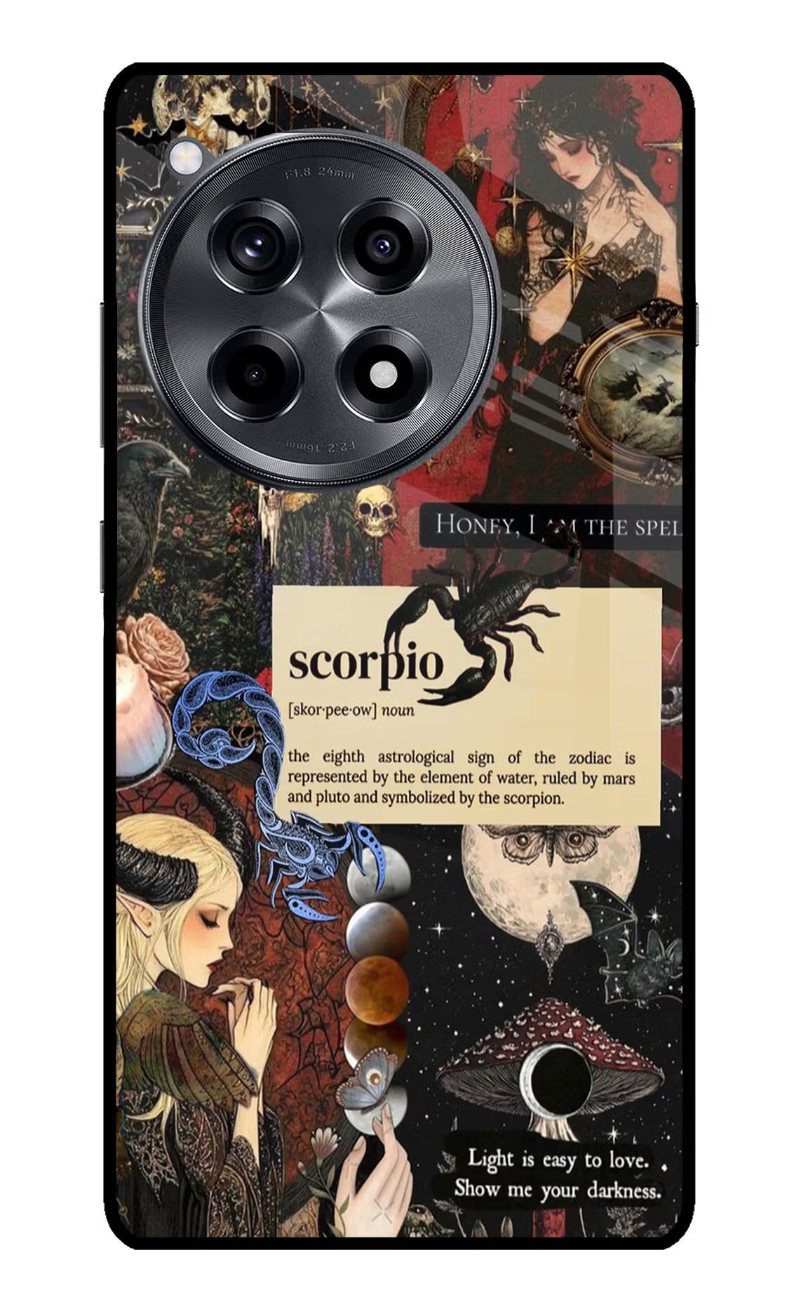 Scorpio Zodiac OnePlus 12R Glass Case Back Cover by Casekaro