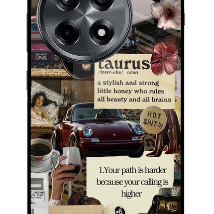 Taurus Zodiac OnePlus 12R Glass Case Back Cover by Casekaro