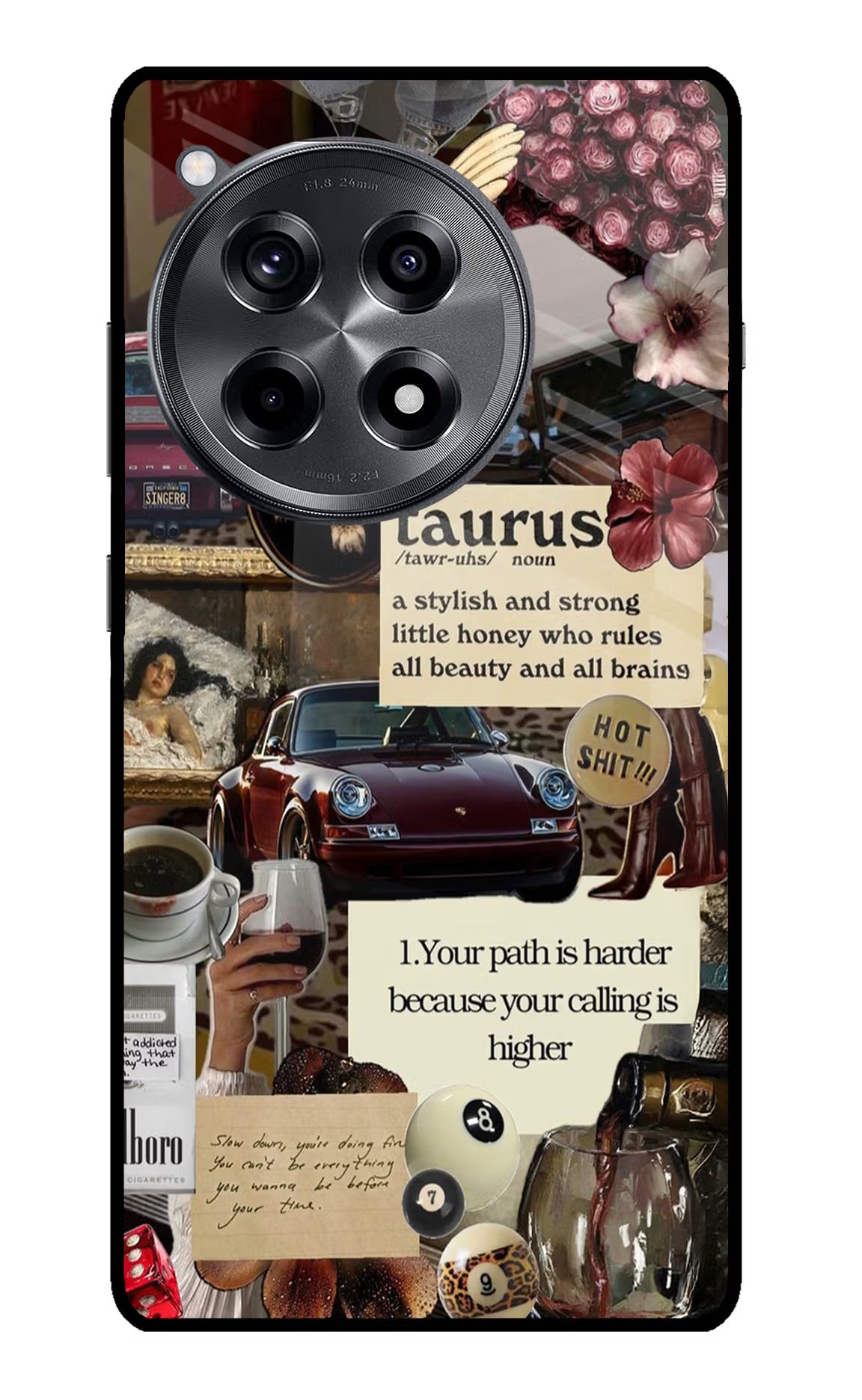 Taurus Zodiac OnePlus 12R Glass Case Back Cover by Casekaro