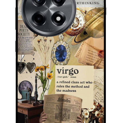 Virgo Zodiac OnePlus 12R Glass Case Back Cover by Casekaro
