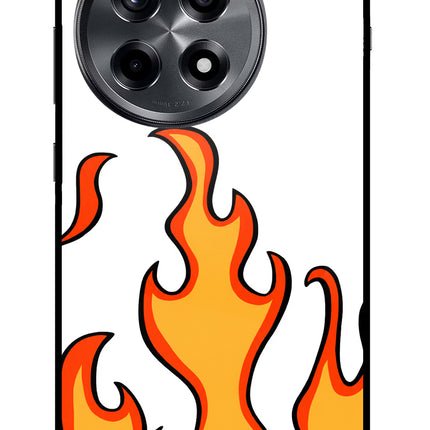 Fired Up – White OnePlus 12R Glass Case Back Cover by Casekaro