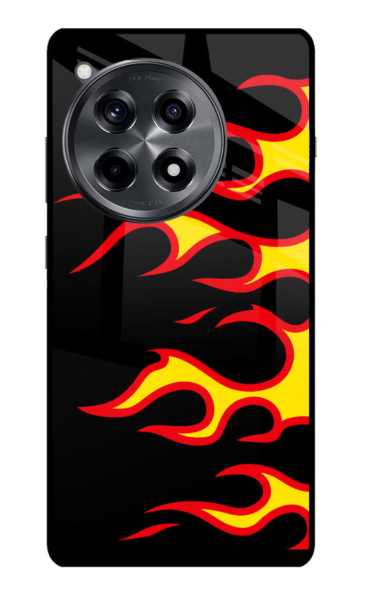 Side Sweep Flames OnePlus 12R Glass Case