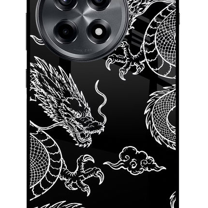 Twin Dragons OnePlus 12R Glass Case Back Cover by Casekaro