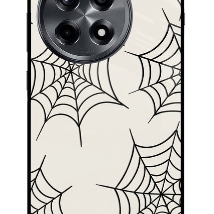 Spider Web OnePlus 12R Glass Case Back Cover by Casekaro