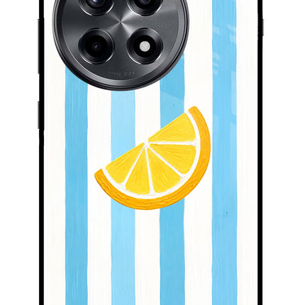 Summer Lemon OnePlus 12R Glass Case Back Cover by Casekaro
