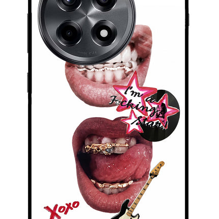 Rockstar OnePlus 12R Glass Case Back Cover by Casekaro
