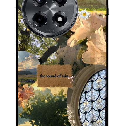 Rain OnePlus 12R Glass Case Back Cover by Casekaro