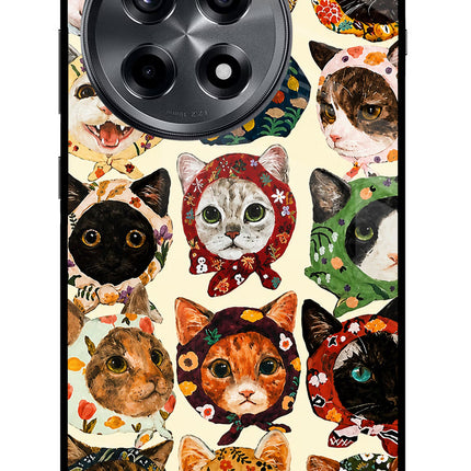 Cool Cat OnePlus 12R Glass Case Back Cover by Casekaro