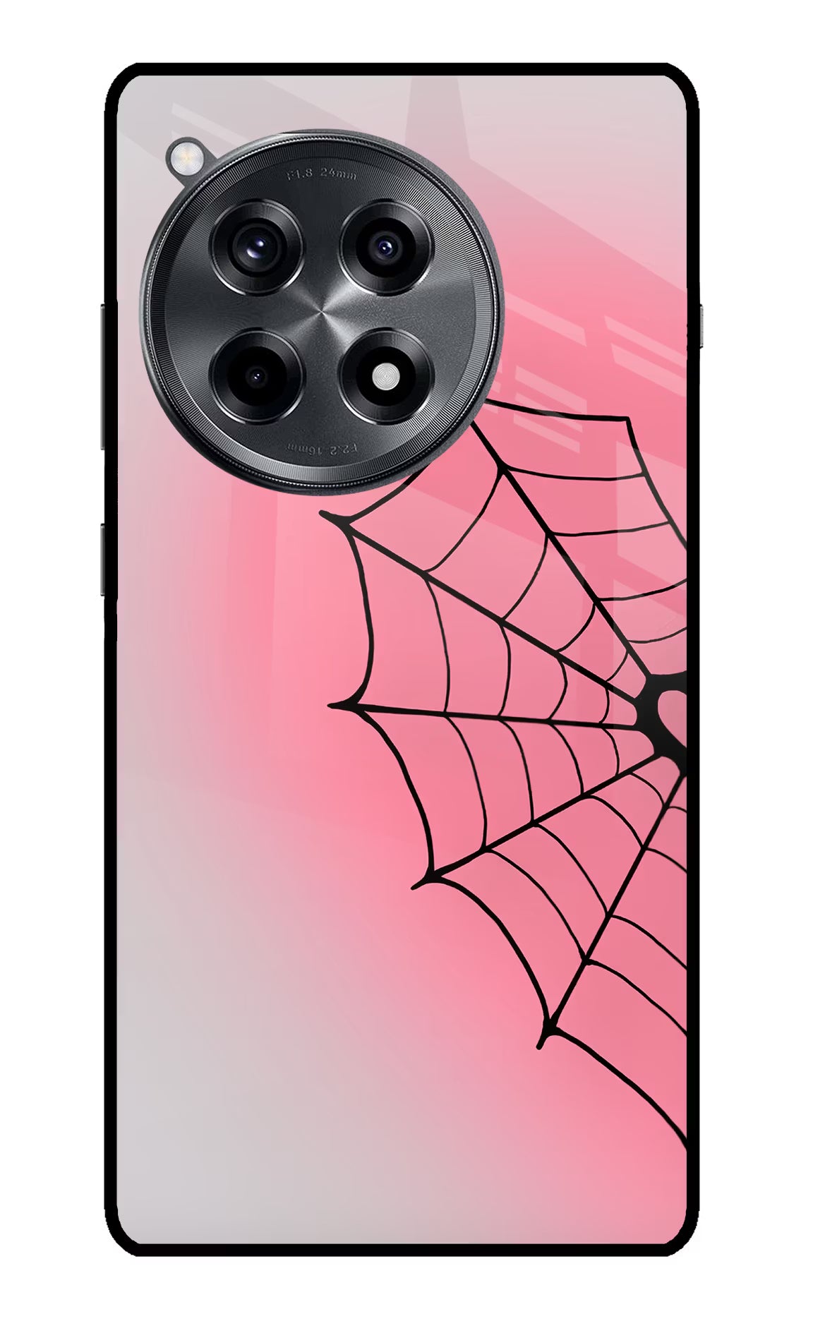 Pink Web OnePlus 12R Glass Case