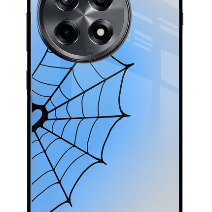 Blue Web OnePlus 12R Glass Case Back Cover by Casekaro