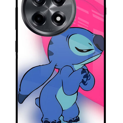 Stitch Hug OnePlus 12R Glass Case Back Cover by Casekaro