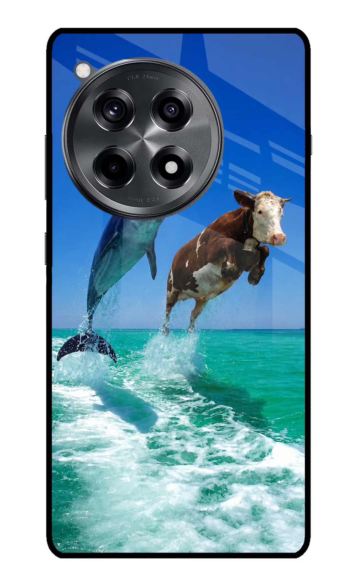 Dolphin vs Cow OnePlus 12R Glass Case