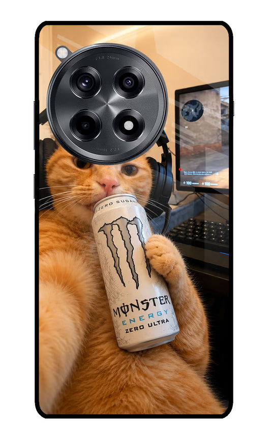 Gamer Cat Energy OnePlus 12R Glass Case