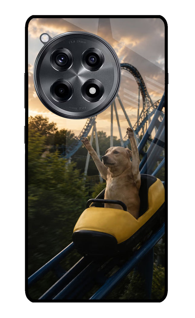 Rollercoaster Dog OnePlus 12R Glass Case
