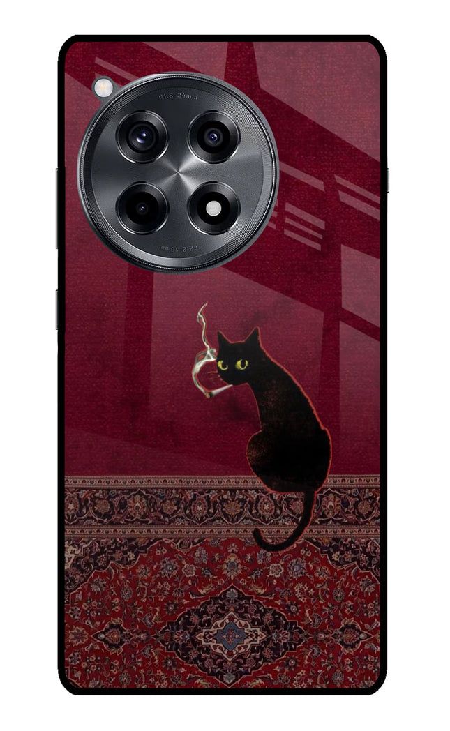 Midnight Cat OnePlus 12R Glass Case