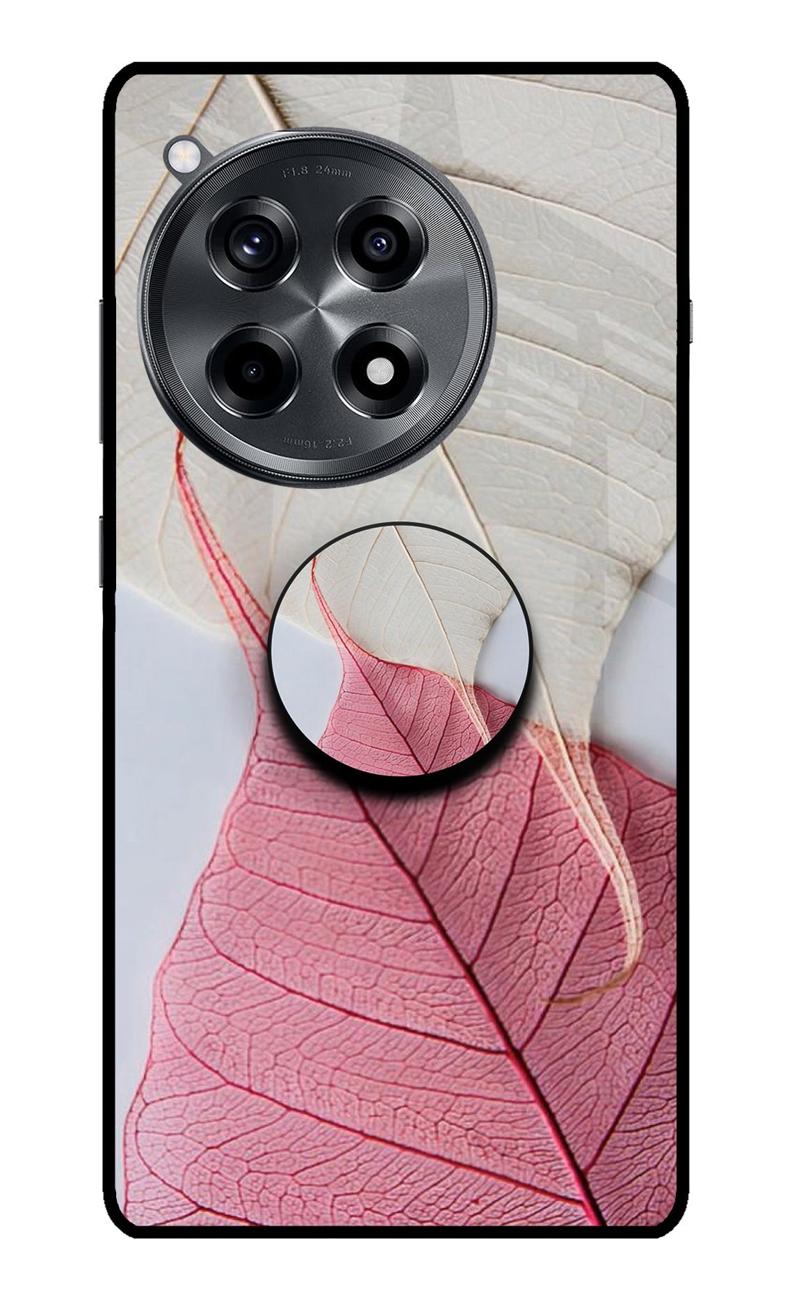 White Pink Leaf OnePlus 12R Pop Case